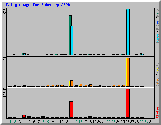Daily usage for February 2020