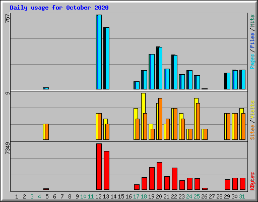 Daily usage for October 2020