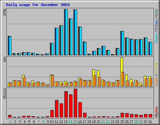 Daily usage for December 2024