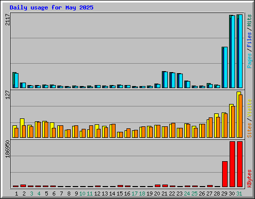 Daily usage for May 2025