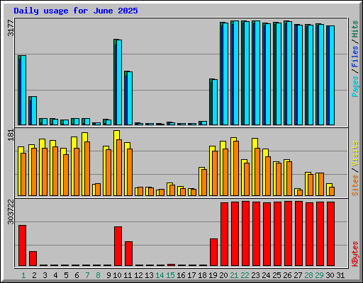 Daily usage for June 2025