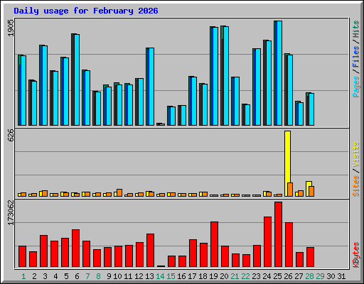 Daily usage for February 2026