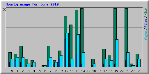 Hourly usage for June 2019