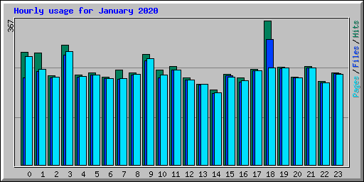 Hourly usage for January 2020