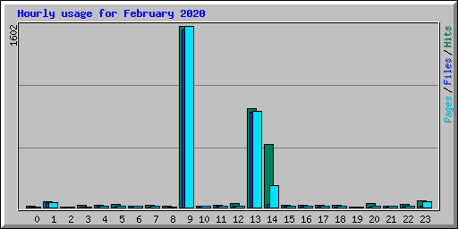 Hourly usage for February 2020