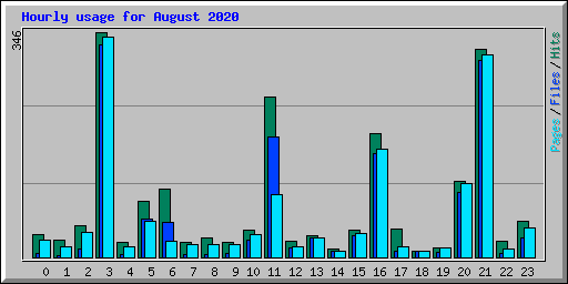 Hourly usage for August 2020