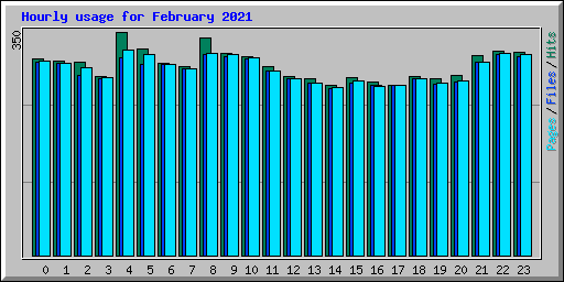 Hourly usage for February 2021