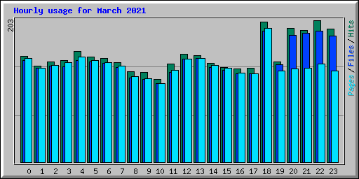 Hourly usage for March 2021