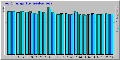 Hourly usage for October 2021