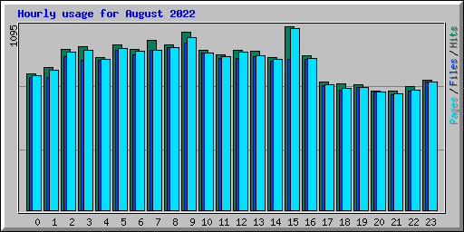Hourly usage for August 2022