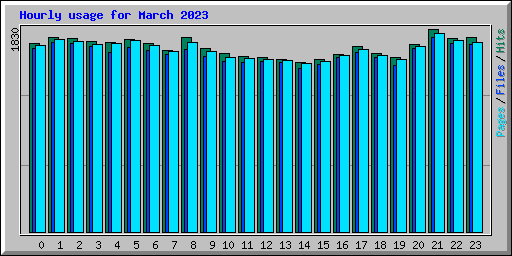 Hourly usage for March 2023