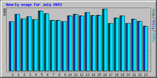 Hourly usage for July 2023