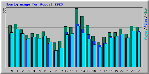 Hourly usage for August 2025